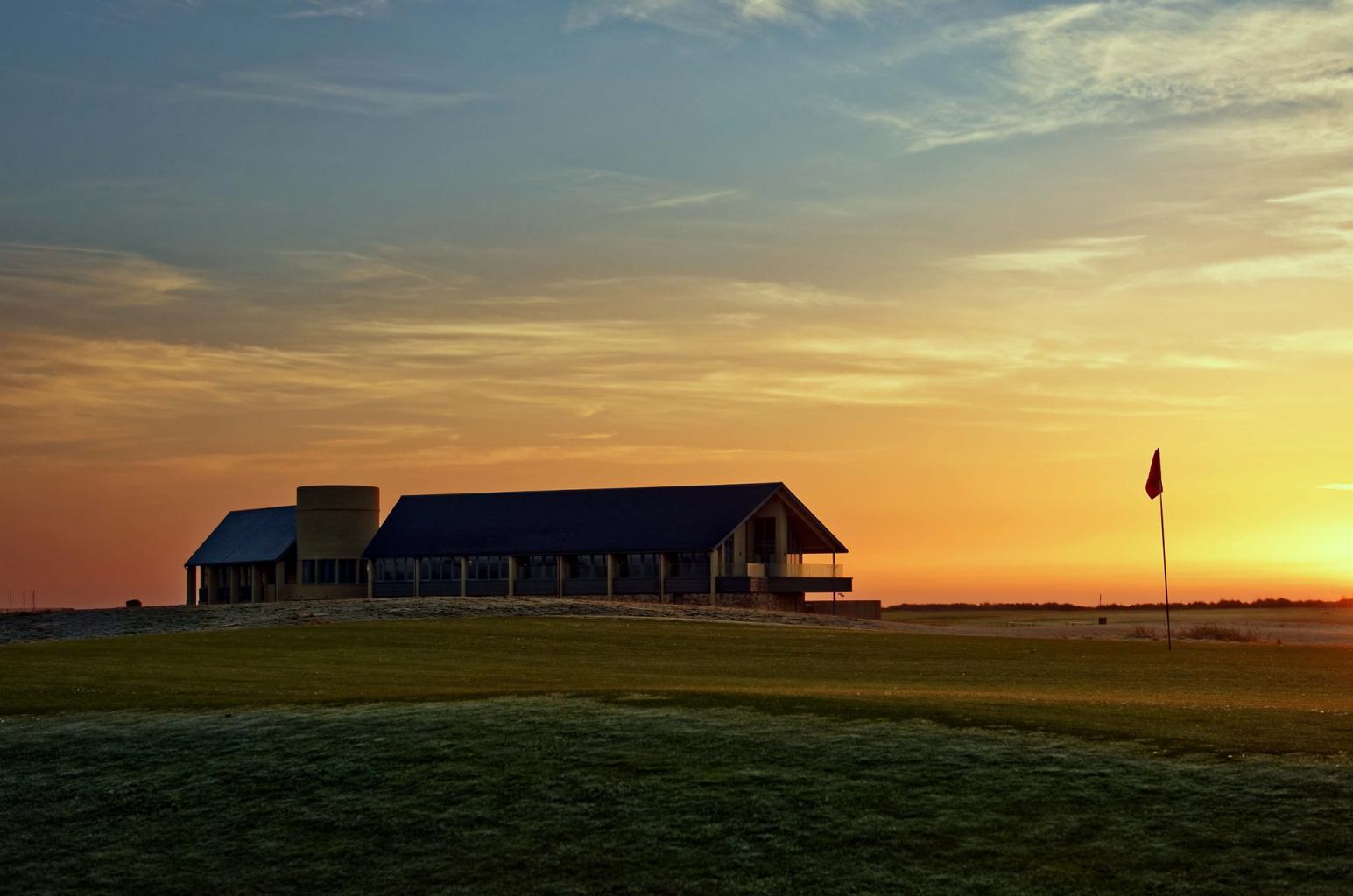 Scottish Golf Course in the setting sun